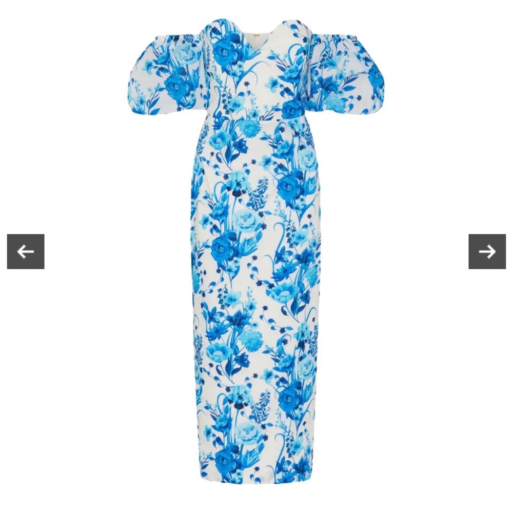 Borgo De Nor Floral Blue Midi Dress